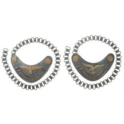 Two Nazi Style Military Police Gorgets, One Heer and One Luftwaffe