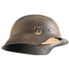 Image 1 : German Style Model 1942 Stahlhelm with Single SS Decal and Camouflage Paint Finish