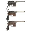 Image 2 : Three Mauser Broomhandle Semi-Automatic Pistols -A) Mauser Small Ring Broomhandle Pistol