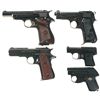 Image 1 : Four Pistols and One Starter Pistol -A) Star Model F Semi-Automatic Pistol
