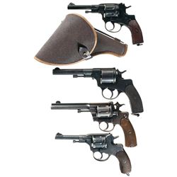 Four Double Action Revolvers -A) Nagant Model 1895 Revolver with Holster
