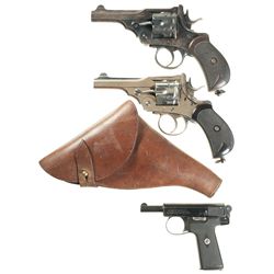Three Webley Handguns -A) Webley Mark I Double Action Revolver
