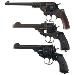 Three European Double Action Revolvers -A) St. Etienne Model 1873 Target Conversion Revolver