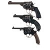 Image 1 : Three Double Action European Revolvers -A) Webley Mark VI Revolver