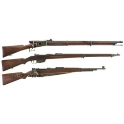 Three Military Bolt Action Rifles -A) Swiss Vetterli Model 1871 Rifle