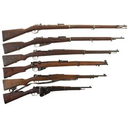 Five Military Bolt Action Rifles and One Carbine -A) Amberg Model 71 Rifle