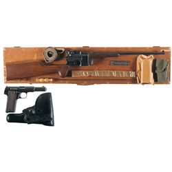 Two European Semi-Automatic Firearms -A) Mauser Broomhandle Carbine with Case