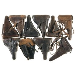 Nine German Luger Holsters