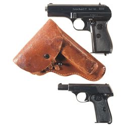 Two European Semi-Automatic Pistols -A) CZ Model 1927 Pistol with Holster