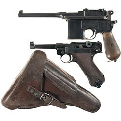 Two Semi-Automatic Pistols -A) Mauser Broomhandle Pistol
