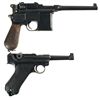 Image 2 : Two Semi-Automatic Pistols -A) Mauser Broomhandle Pistol
