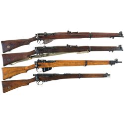 Four Enfield Bolt Action Rifles -A) BSA SMLE Mark II Rifle, 22 Caliber Conversion
