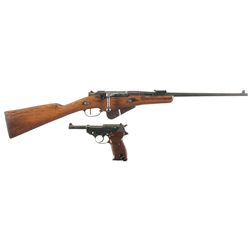 One Bolt Action Carbine and One Semi-Automatic Pistol -A) French Chatellerault M16 Carbine