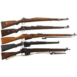 Four Military Bolt Action Rifles and One Carbine -A) Yugoslavian Model 24/47 Rifle