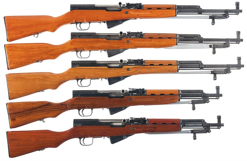 Five Chinese SKS SemiAutomatic Long Guns A) Chinese SKS Rifle