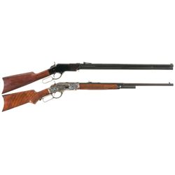 Two Uberti Lever Action Rifles -A) Uberti Model 1860 Iron Frame Henry Rifle