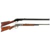 Image 1 : Two Uberti Lever Action Rifles -A) Uberti Model 1860 Iron Frame Henry Rifle