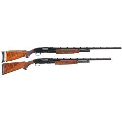 Collector's Lot of Two Winchester Model 12 Slide Action Shotguns -A) Winchester Model 12 Pigeon Grad