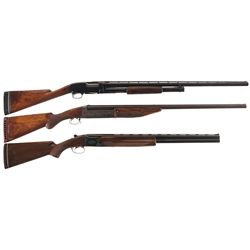 Three Shotguns -A) Winchester Model 12 Trap Grade Slide Action Shotgun
