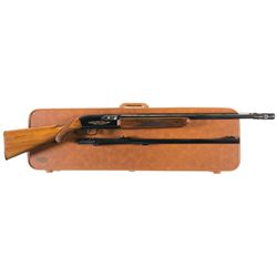 Engraved Belgian Browning Double Auto Twelvette Semi-Automatic Shotgun with Case and Extra Barrel