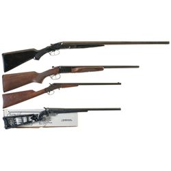 Three Shotguns and One Rifle -A) Lefever Side Lock Double Barrel Shotgun