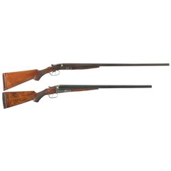Collector's Lot of Two American Side by Side Shotguns -A) L.C. Smith Featherweight Field Grade Shotg