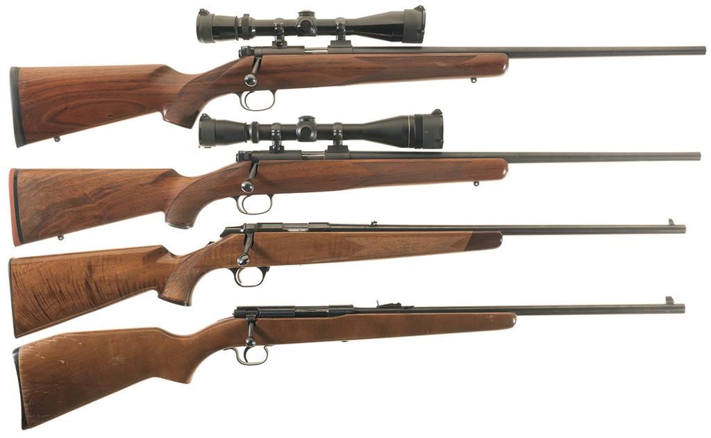 Four Bolt Action Rifles -A) Kimber 22 Series Hunter with Leupold Scope
