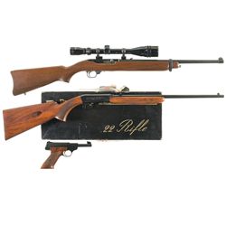 Two Semi-Automatic Long Guns and One Pistol -A) Ruger Model 44 Carbine with Scope
