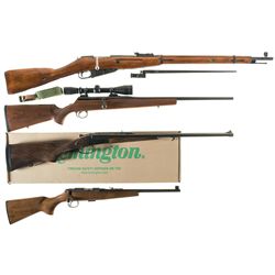 Four Rifles -A) 1943 Dated Mosin Nagant 91/30 Bolt Action Rifle with Scope Mount Base