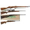 Image 1 : Four Rifles -A) 1943 Dated Mosin Nagant 91/30 Bolt Action Rifle with Scope Mount Base
