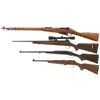 Image 2 : Four Rifles -A) 1943 Dated Mosin Nagant 91/30 Bolt Action Rifle with Scope Mount Base
