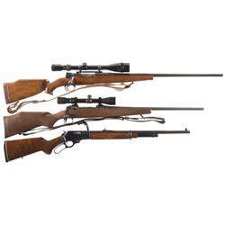 Three Sporting Rifles -A) Custom Mauser Bolt Action Rifle with Scope