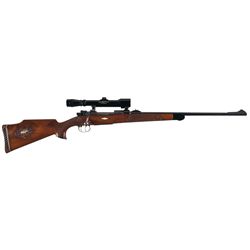 Custom Engraved "Helmut Dinger Kaiserslautern" Marked Mauser Bolt Action Rifle with Scope