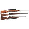 Image 1 : Collector's Lot of Three Bolt Action Rifles -A) World War II Era Winchester Model 70 Rifle with Scop