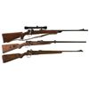 Image 1 : Three Bolt Action Rifles -A) Johnson Automatic Custom Mauser 98k Rifle with Scope