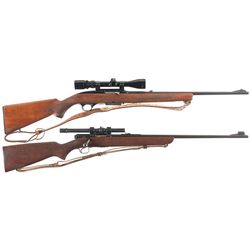 Two  Winchester Rifles -A) Winchester Model 100 Semi-Automatic Rifle with Scope