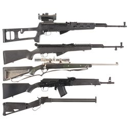 Five Long Guns -A) Russian SKS Semi-Automatic Carbine with Truglo Red Dot Sight