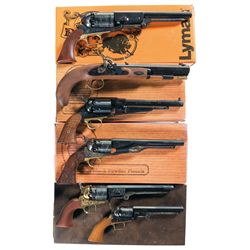 Six Percussion Handguns and Four Cap Guns -A) Connecticut Valley Arms Co. Colt Walker Replica Percus