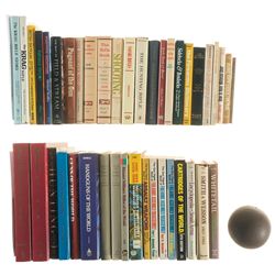 Collection of Firearms Related Books and a Cannon Ball