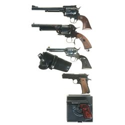 Five Handguns -A) Ruger New Model Blackhawk Single Action Revolver