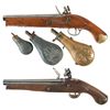 Image 2 : Four Hand Guns -A) Reproduction Tower Marked Flintlock Pistol