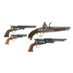 Four Reproduction Handguns -A) Hy Hunter Buccaneer Model Flintlock Pistol