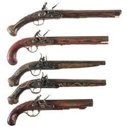 Five Flintlock Pistols -A) Engraved Pistol