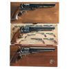 Image 1 : Three Cased Reproduction Percussion Revolvers -A) US Fire Arms Manufacturing Co. 1851 Navy Revolver