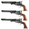 Image 2 : Three Cased Reproduction Percussion Revolvers -A) US Fire Arms Manufacturing Co. 1851 Navy Revolver