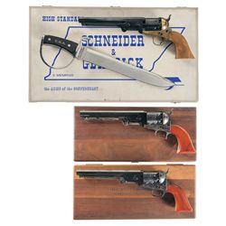Three Cased Commemorative Percussion Revolvers with Accessories -A) High Standard Schneider & Glassi
