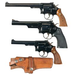 Three Smith & Wesson Double Action Revolvers -A) Smith & Wesson Model 17-4 Revolver