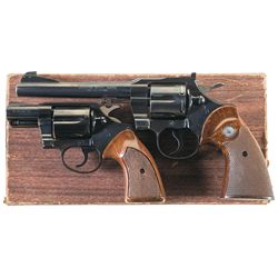 Two Colt Double Action Revolvers -A) Colt Officers Model Match Revolver with Box