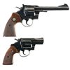 Image 2 : Two Colt Double Action Revolvers -A) Colt Officers Model Match Revolver with Box