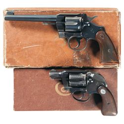 Collectors Lot of Two Boxed Colt Double Action Revolvers -A) Colt Officers Model Target Revolver